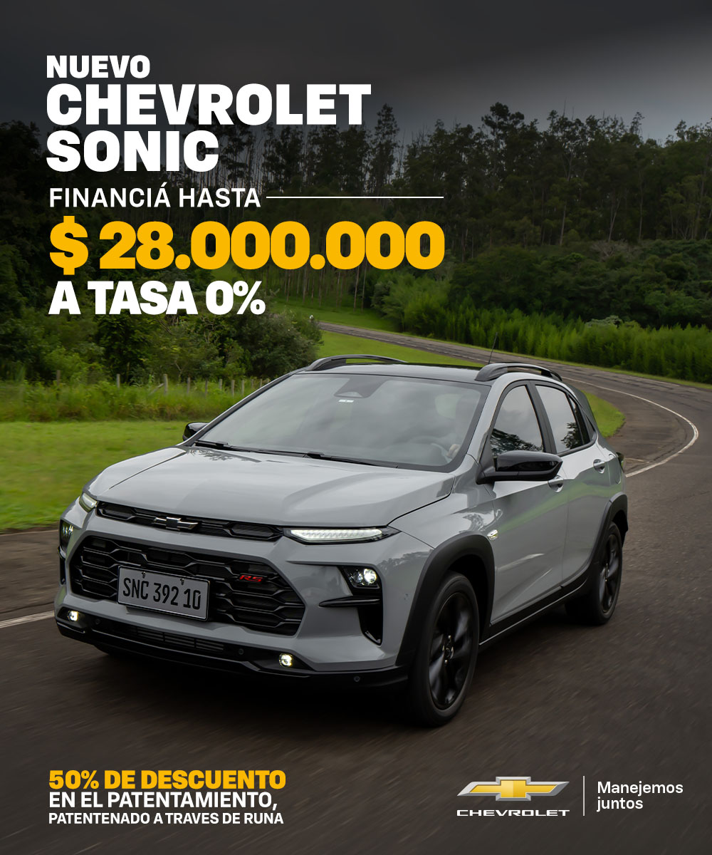 Chevrolet Sonic en Argentina con financiación a tasa 0% y descuento en patentamiento.