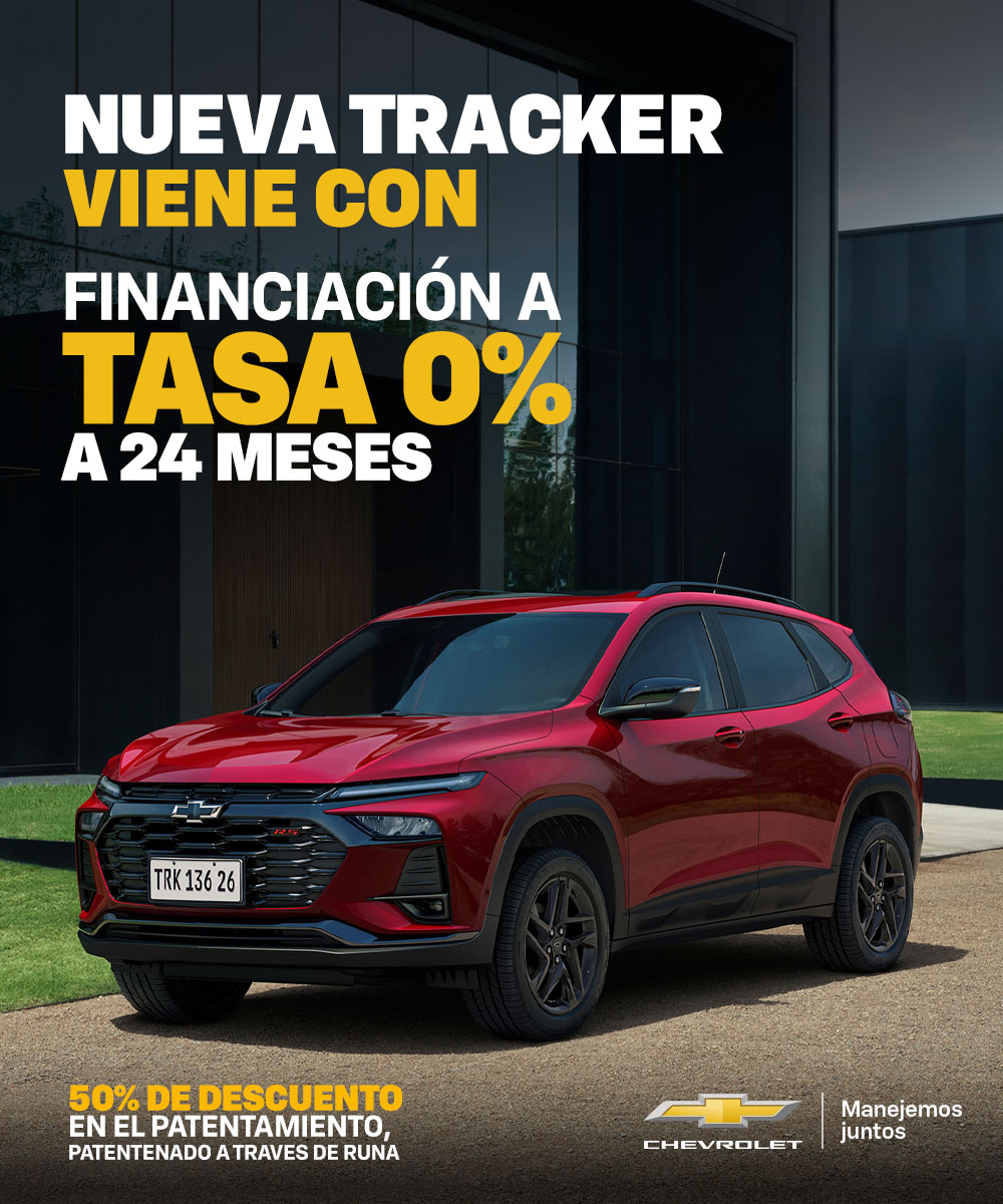 Nueva Chevrolet Tracker en Argentina con financiación a tasa 0% a 24 meses y 50% de descuento en el patentamiento