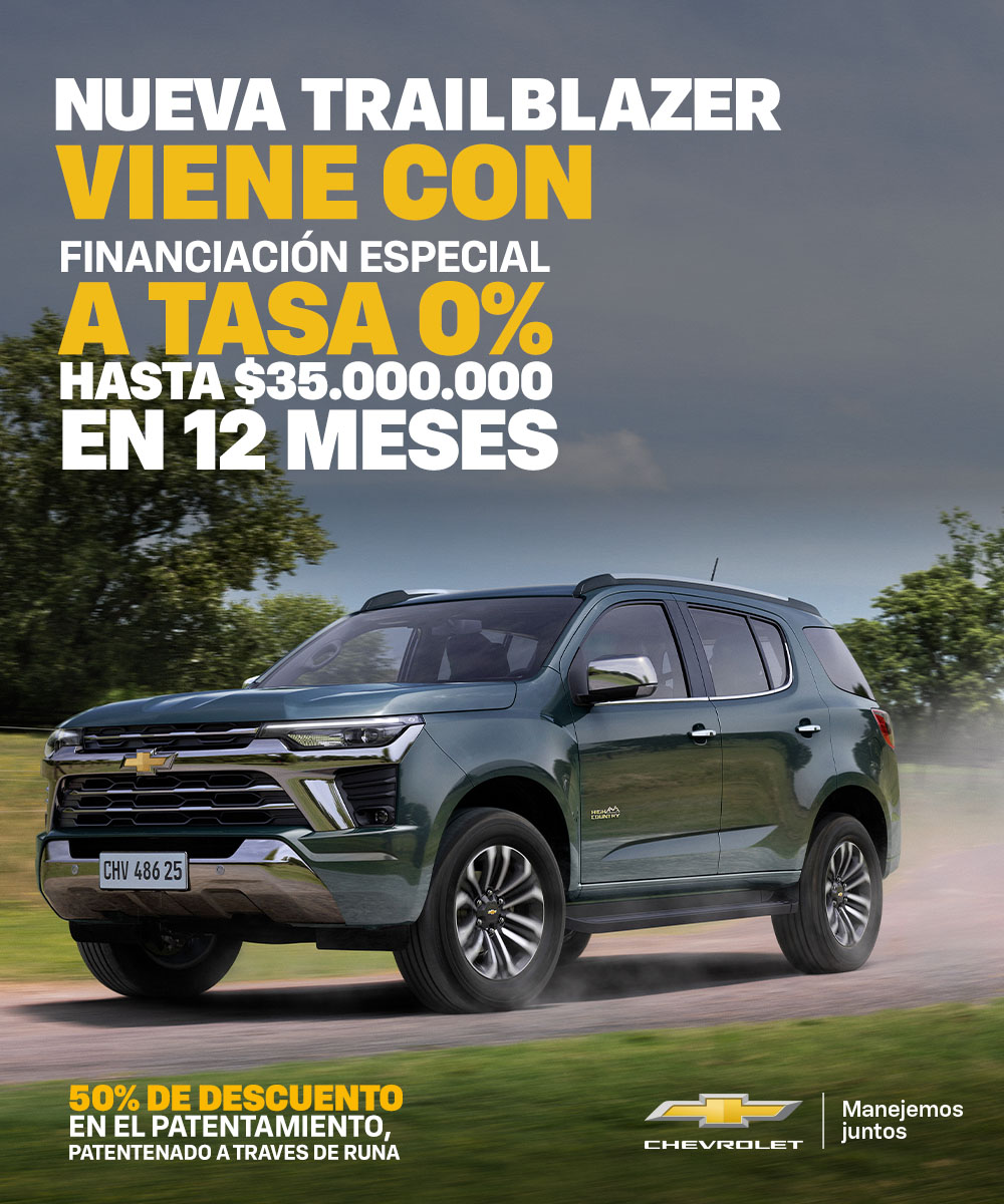 Nueva Chevrolet Trailblazer en Argentina con financiación especial a tasa 0% de hasta $35.000.000 en 12 meses y 50% de descuento en el patentamiento 